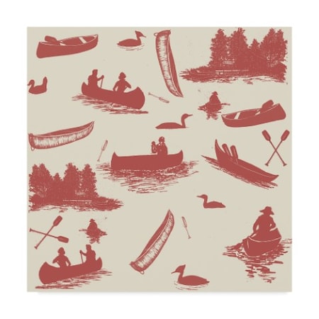 Sher Sester 'Canoe Pattern Rust ' Canvas Art,14x14